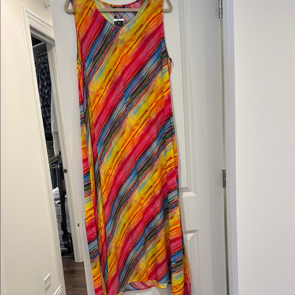 Colorful Striped Sleeveless Dress